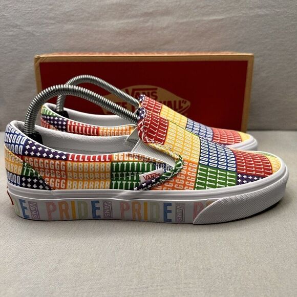 VANS Classic Slip On Womens Size 9.5 / 10 Shoes Pride Multicolor Low Top Sneaker - Picture 1 of 8